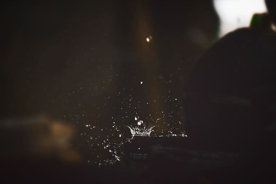 untitled, Raindrops, rain drop, splash, dark, night, people HD wallpaper