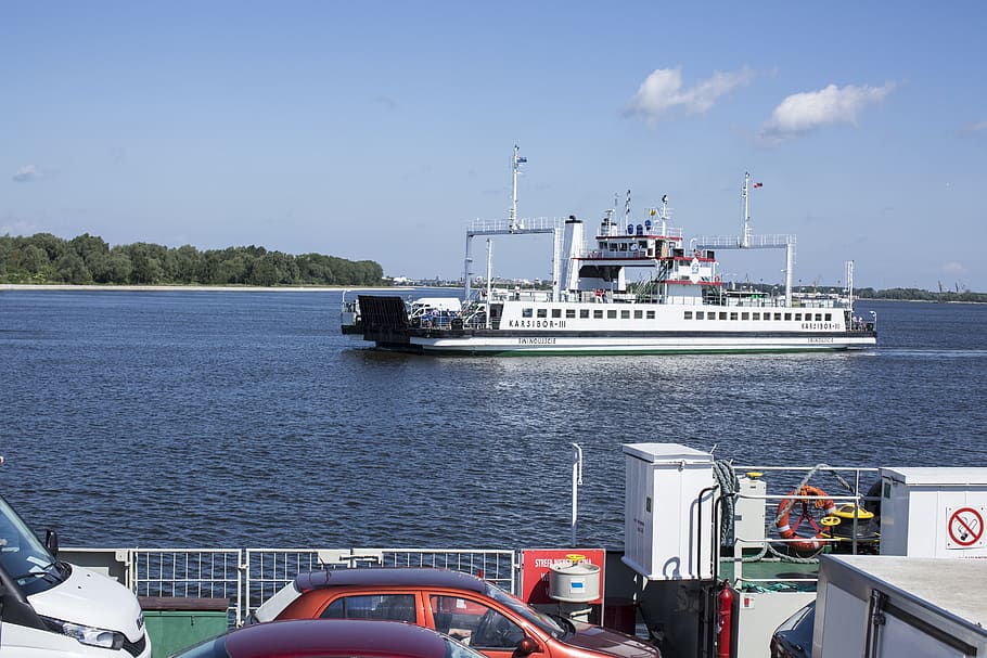 ferry, ship, car ferry, crossing, transport, shipping, river HD wallpaper