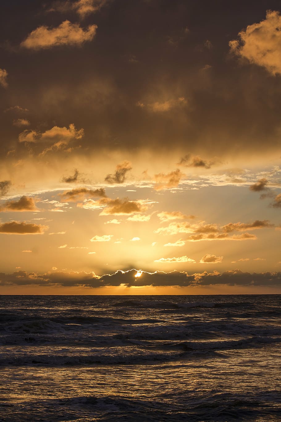 photo of golden hour, sunset, sea, sky, horizon, water, nature HD wallpaper