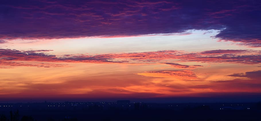 orange cloudy sky, clouds during golden hour, red, night, cloud - sky HD wallpaper