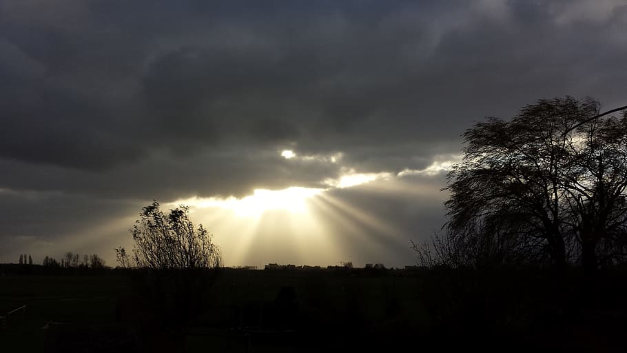 Air, Clouds, Sun, nature, sunset, dark, silhouette, sky, cloud - Sky HD wallpaper