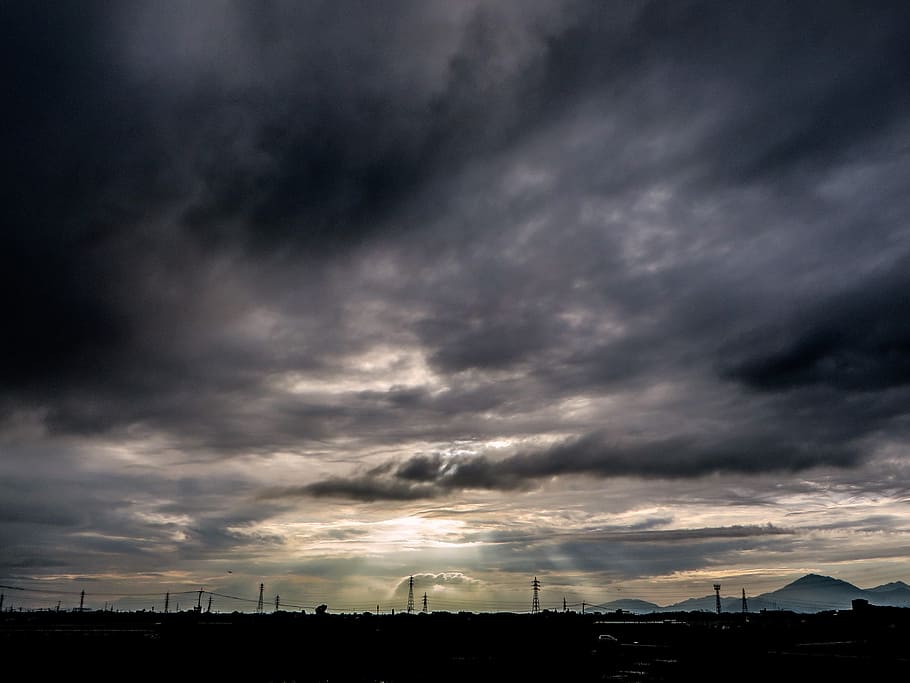 japan, kumamoto, sky, cloud, sunset, light, cloud - sky, architecture HD wallpaper