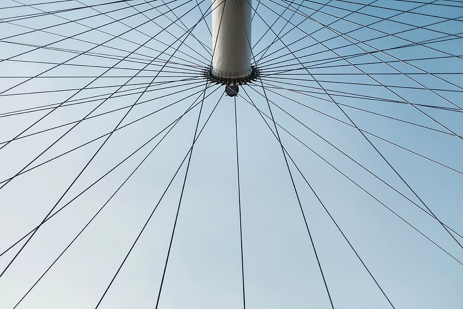 white bike wheel, gray, bicycle, blue, sky, architecture, low angle view HD wallpaper