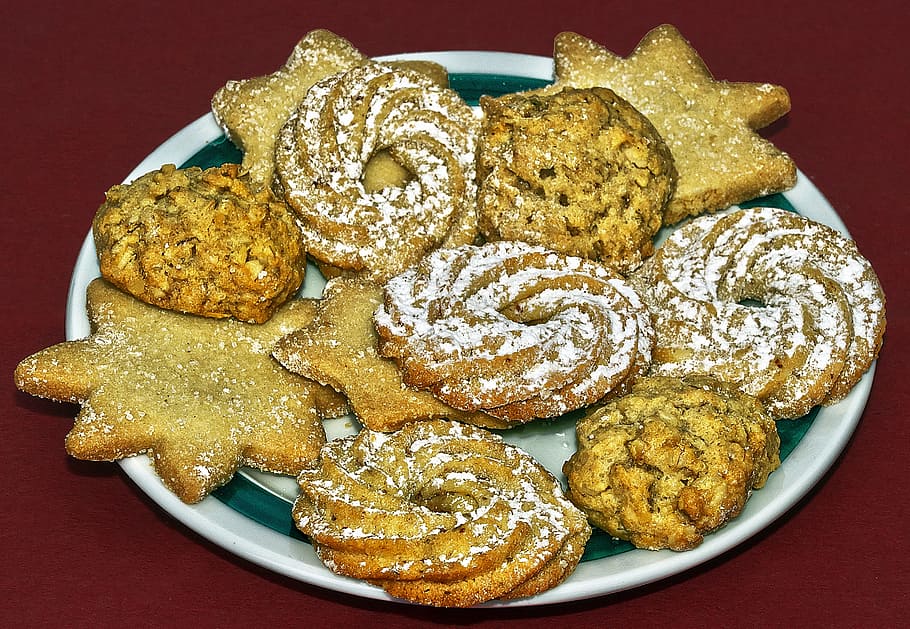 christmas biscuits, cookie, cookies, butter cookies, butter biscuits, HD wallpaper