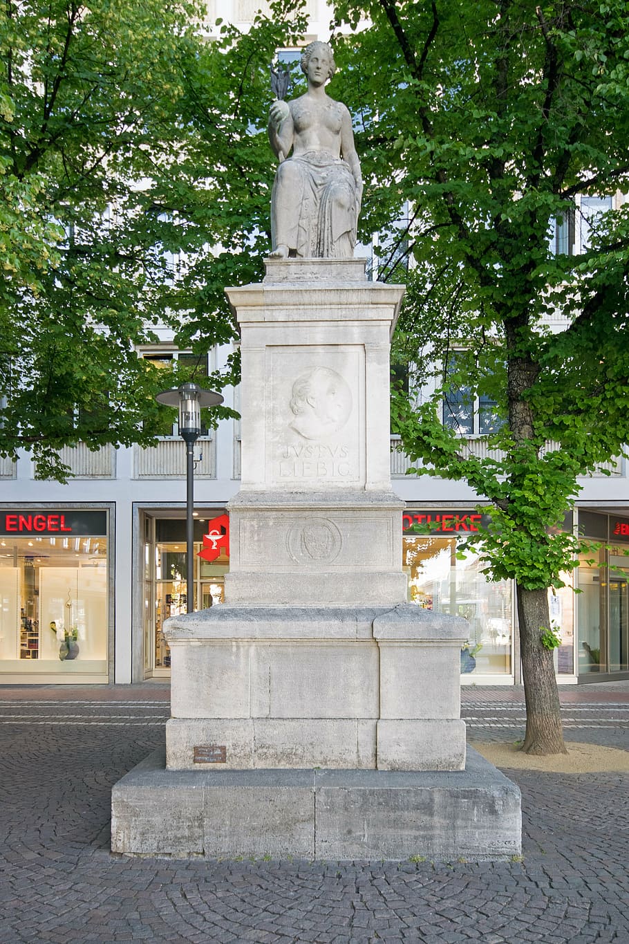 luisenplatz, darmstadt, hesse, germany, monument, justus liebig