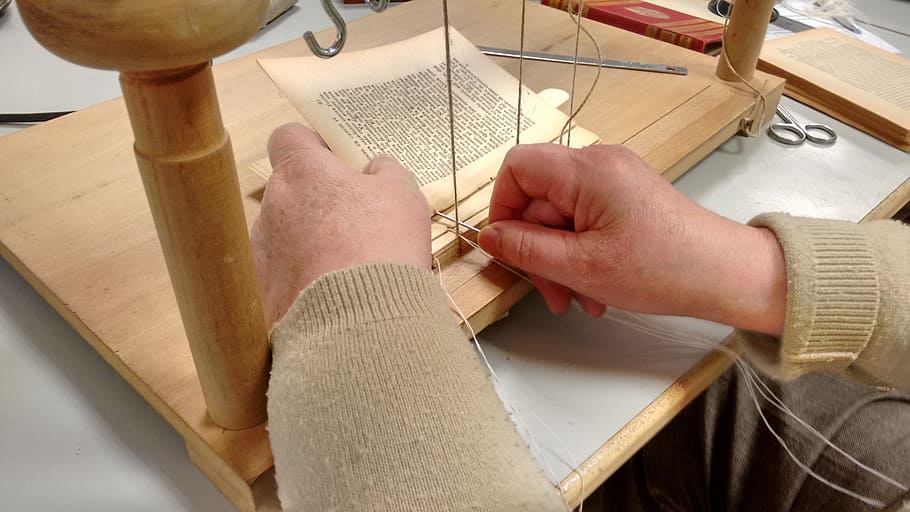 books, sewing, binding, human hand, human body part, art and craft HD wallpaper