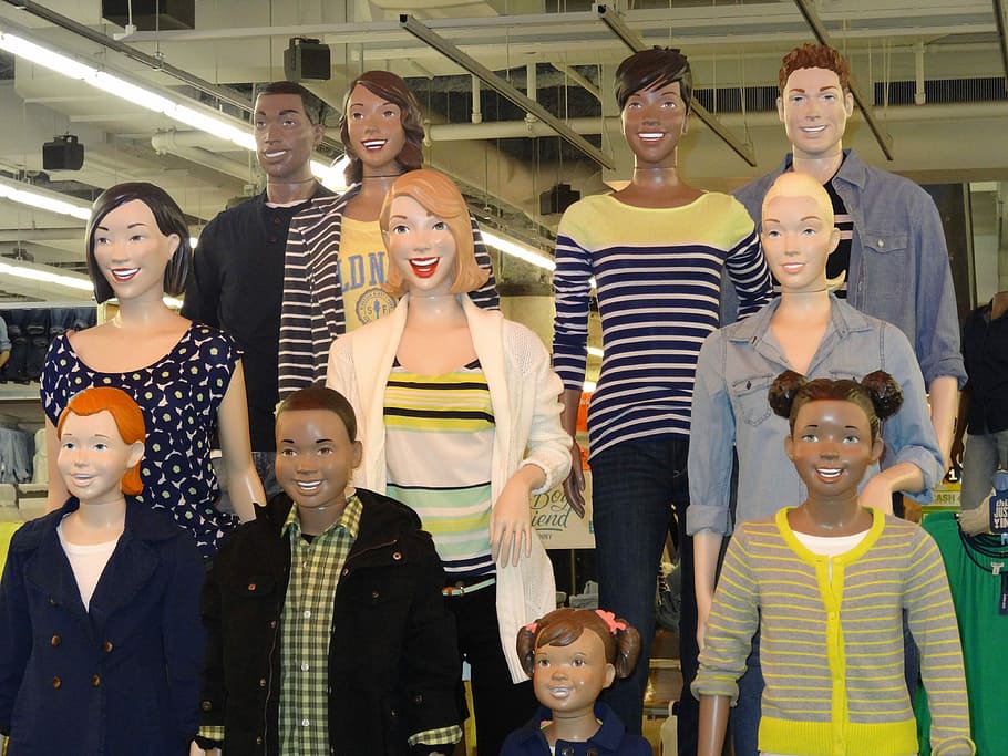 Mannequins, Mall, Dummies, display dummies, manikins, indoors