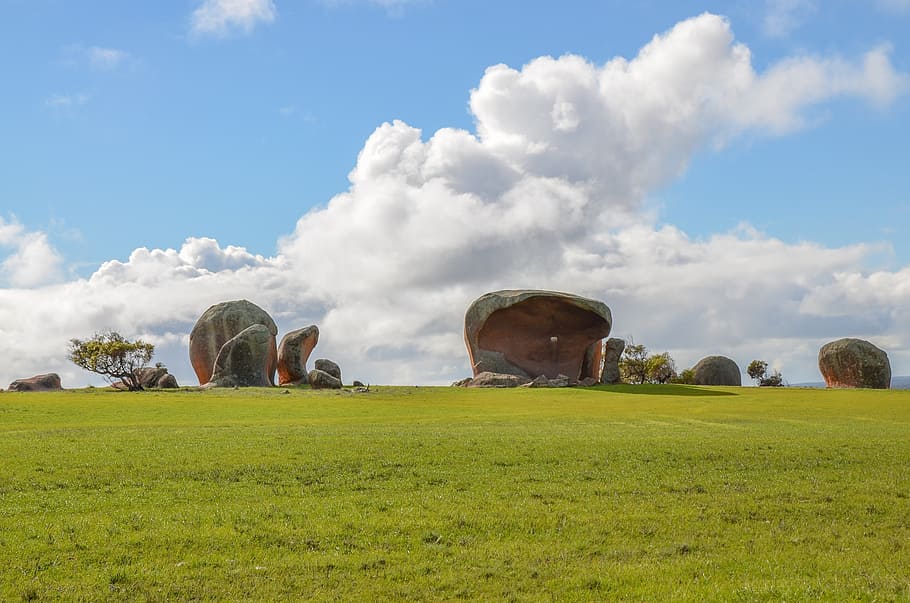 murphy's haystacks, rock, landscape, nature, inselbergs, grass HD wallpaper