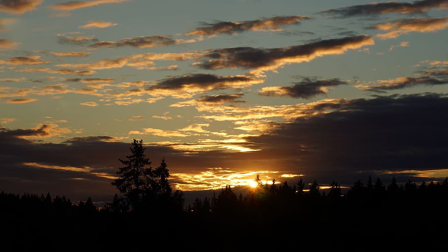Sunset, Twilight, Evening, silhouette, nature, outdoors, no people HD wallpaper