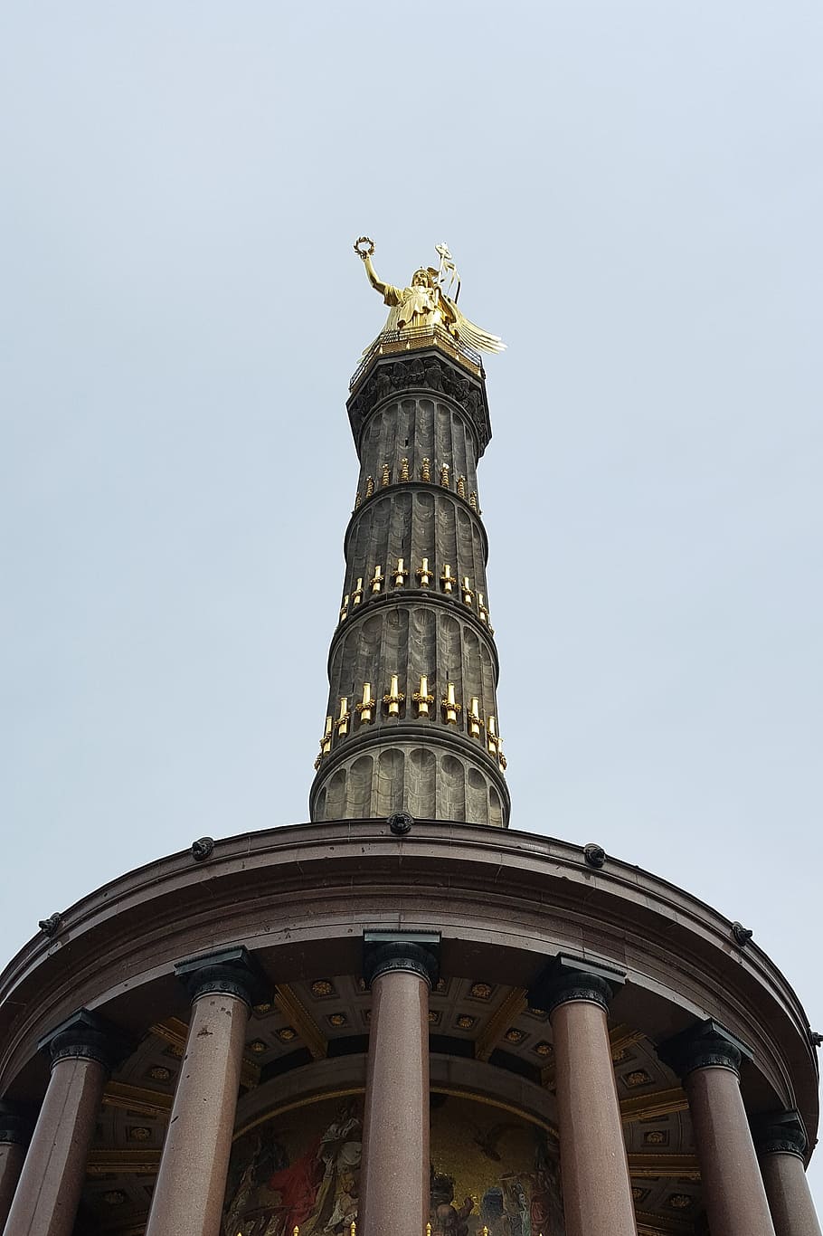 berlin, siegessäule, landmark, gold else, low angle view, architecture, HD wallpaper