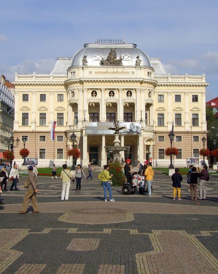 bratislava, slovakia, national theatre, architecture, city, HD wallpaper