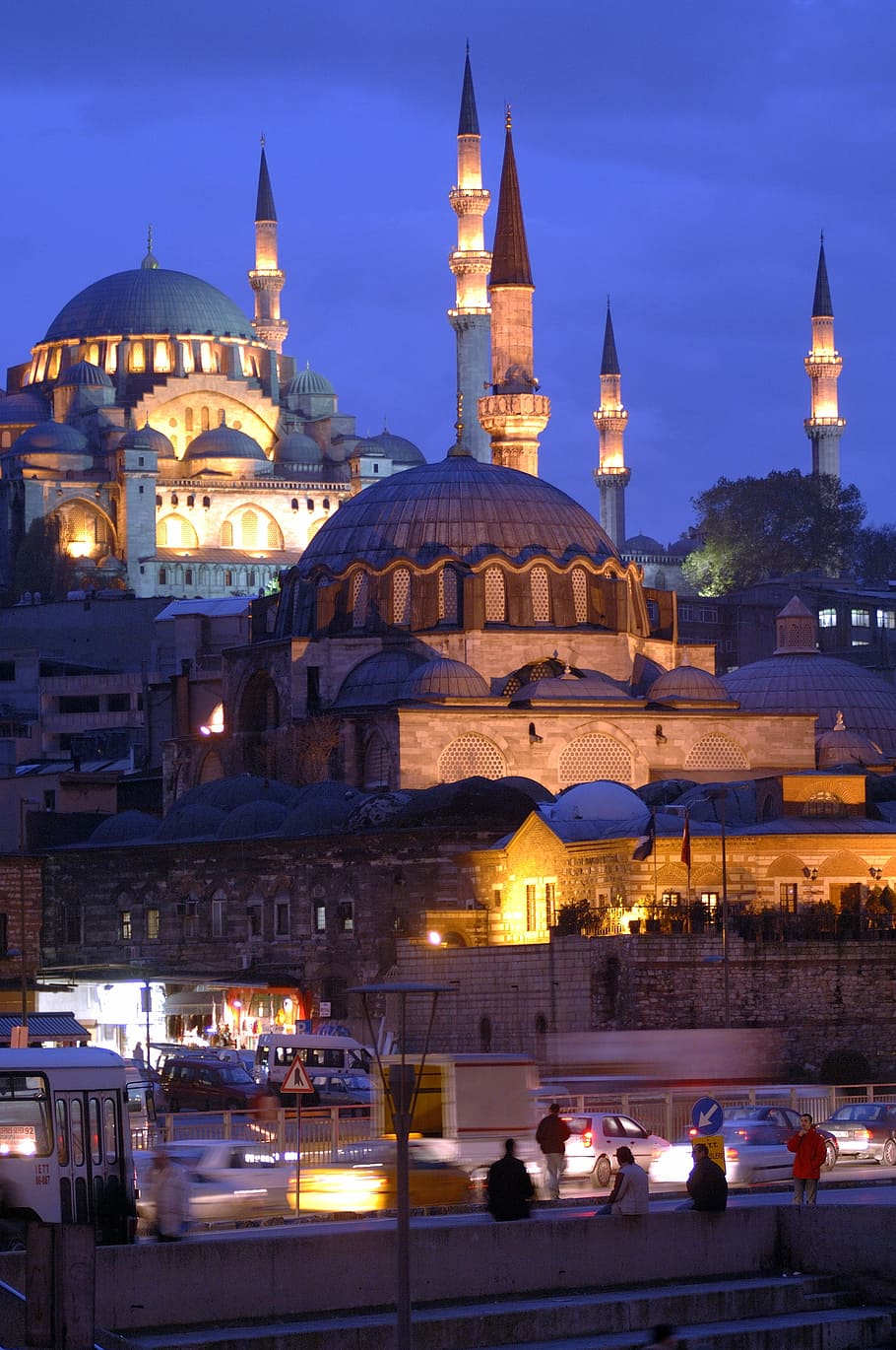 Istanbul, Cami, Night, Minarets, the minarets, eminönü, architecture, HD wallpaper