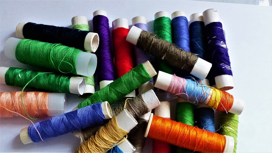 wire, couture, textile, create, coil, darning, sewing, multicolor HD wallpaper
