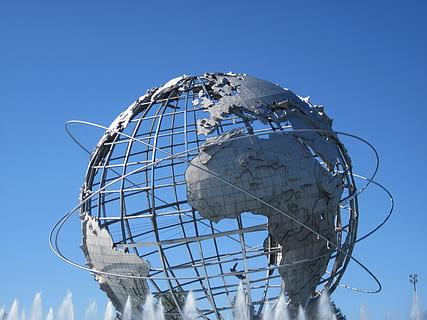 Globe, Unisphere, New, York, park, landmark, men, in, black HD wallpaper