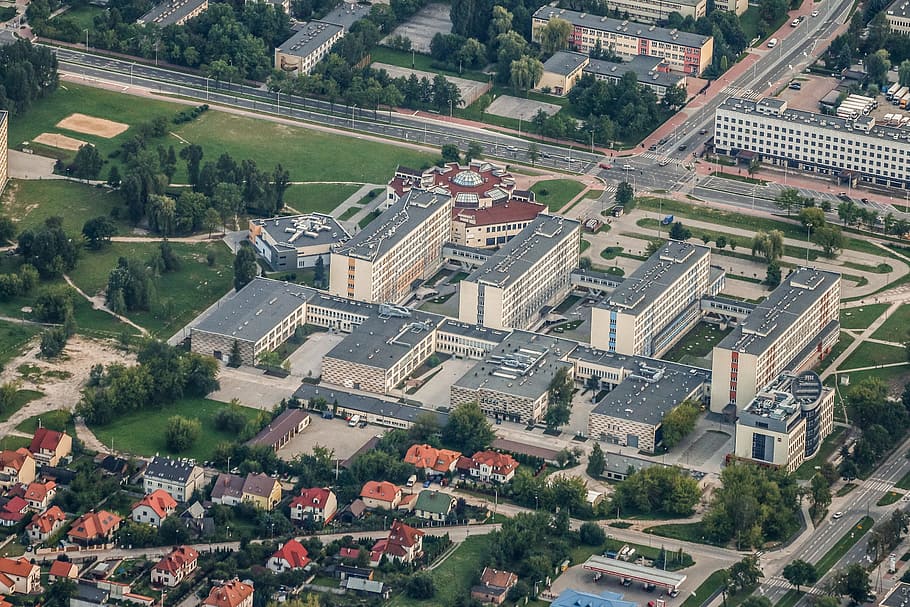 polytechnic university which, the university, the streets, aerial photo