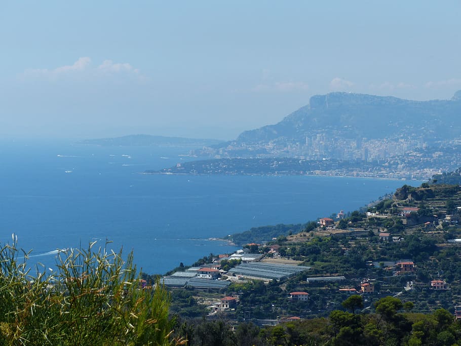 Ligurian, Coast, Sea, ligurian coast, mediterranean, roquebrune cap martin, HD wallpaper