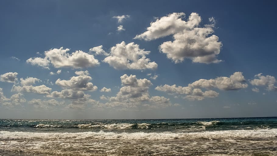 waves, sea, seascape, sky, clouds, shore, beach, ayia napa HD wallpaper