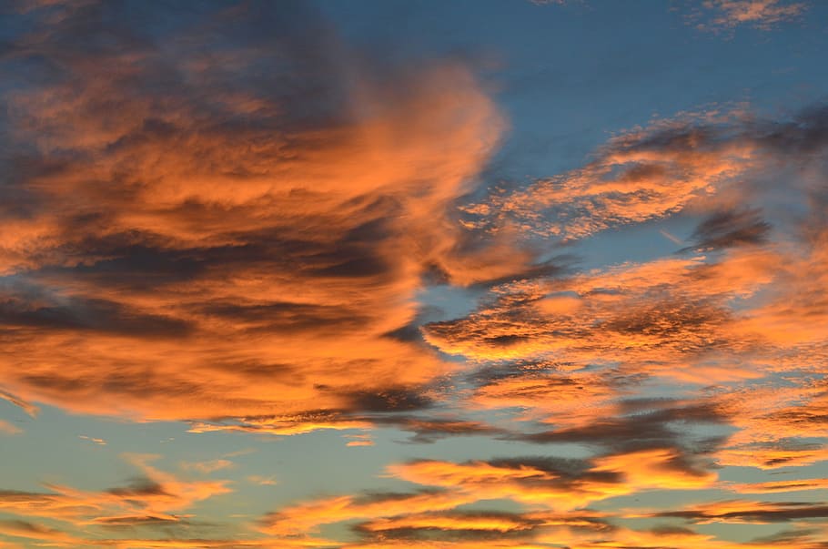 sunset, nature, sky, dusk, burning, clouds, color, cloud - sky HD wallpaper