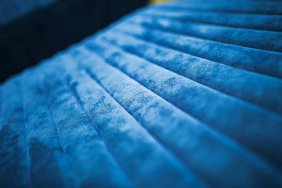 Soft blue sofa, bed, couch, settee, cosy, staircase, pattern HD wallpaper