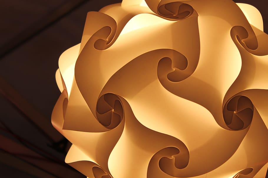 Light, Shapes, Design, Pattern, bright, glowing, car, yellow HD wallpaper