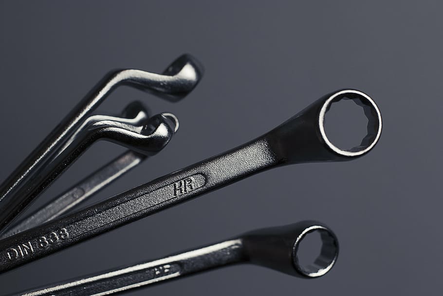 spanners, tools, wrenches, equipment, steel, work Tool, metal, HD wallpaper