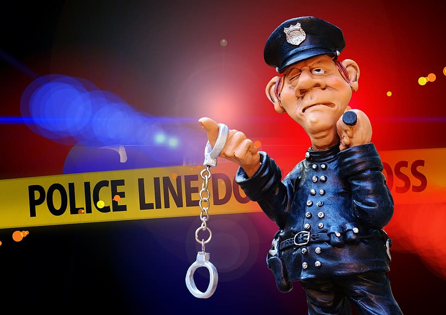 police holding handcuffs digital wallpaper, crime scene, blue light, HD wallpaper