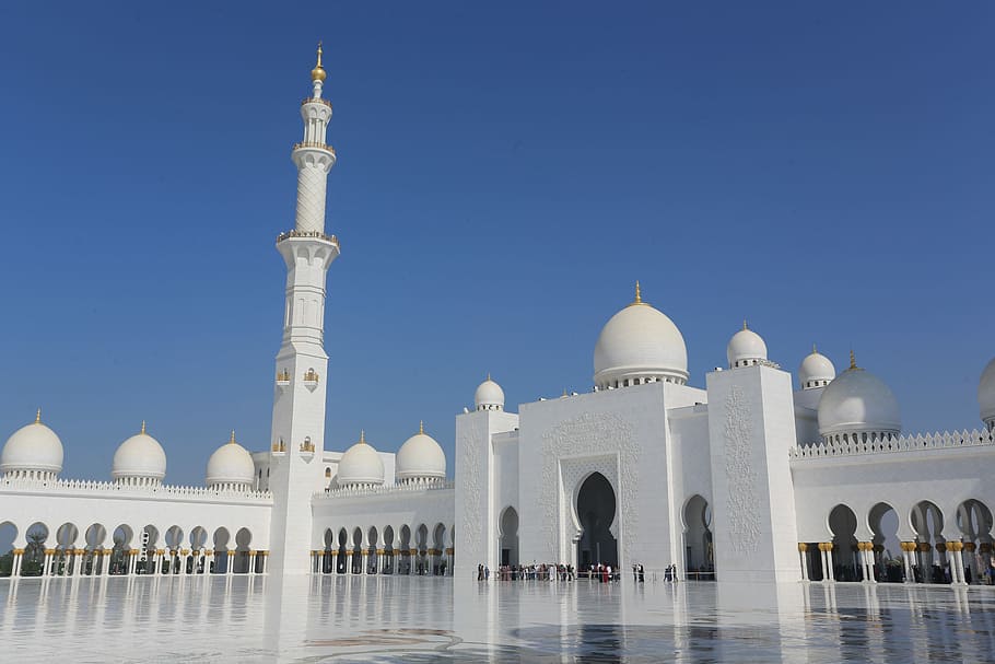 white concrete mosque, white concrete church, architecture, marble HD wallpaper