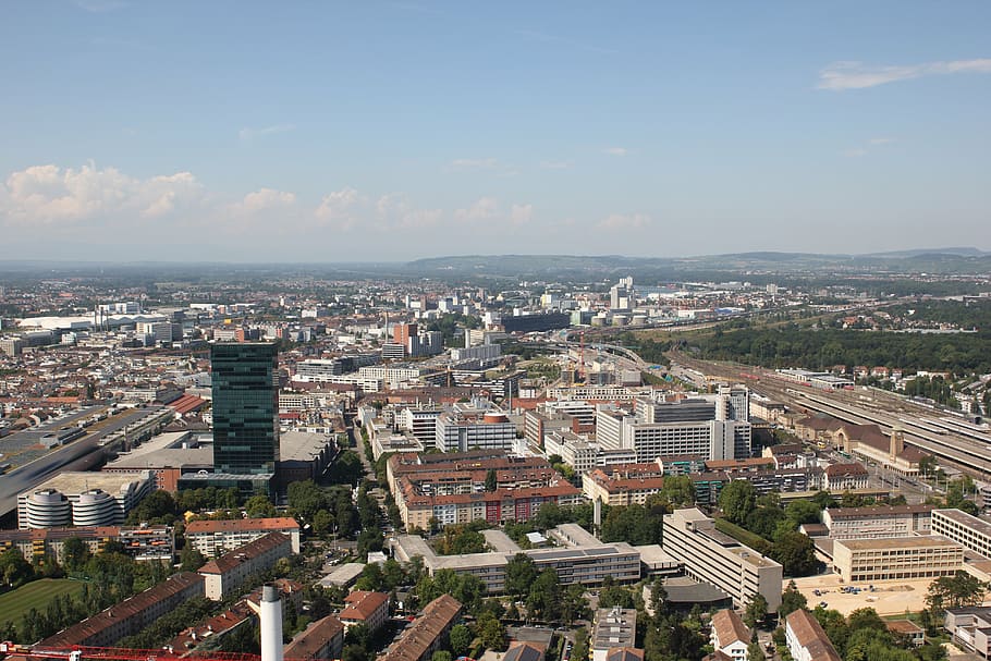 roche tower 1, basel, views, building exterior, architecture HD wallpaper
