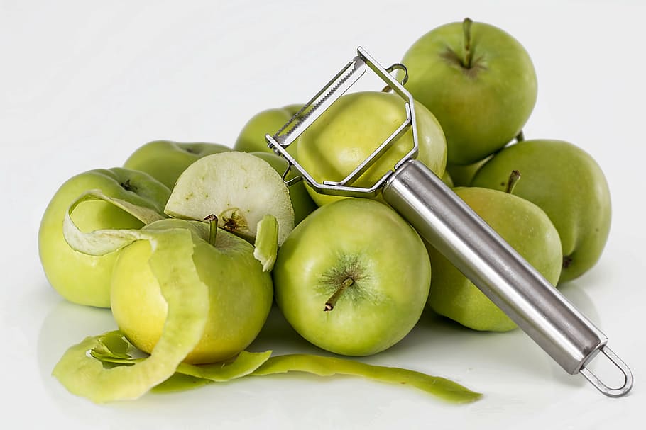 photo of Granny Smith apples, peeler, fruit, green, healthy HD wallpaper