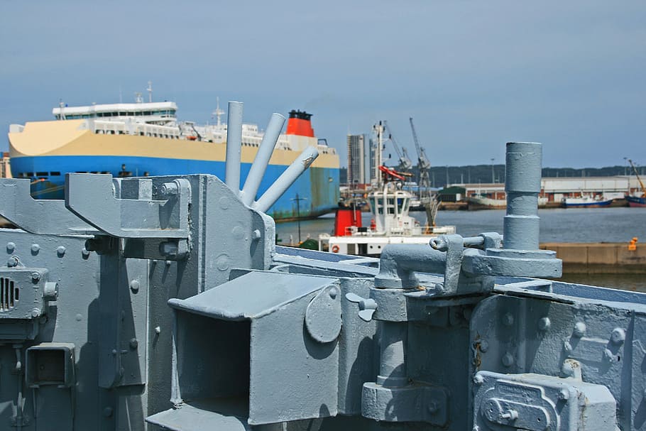 naval cruiser, ship, minesweeper, deck, grey, historic, maritime HD wallpaper