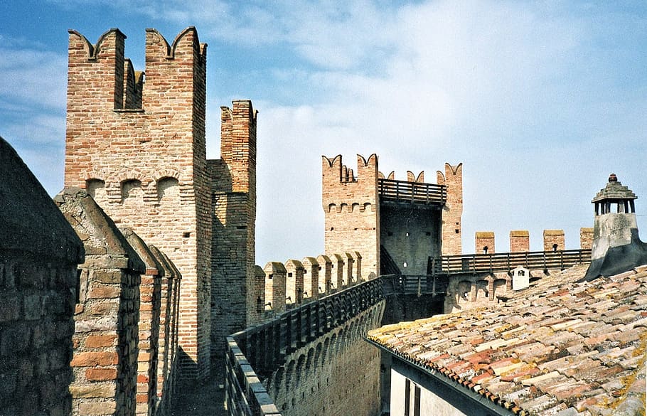 castle, gradara, italy, architecture, marche, built structure, HD wallpaper