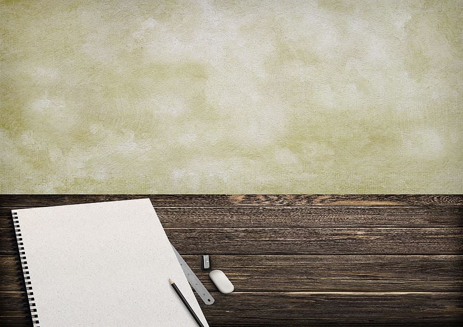 sketchbook on wood, paper, block, pencil, eraser, spitzer, pencil sharpener HD wallpaper