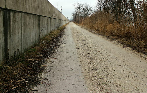 away, road, demarcation, limit, border, barrier, wall, sidewalk HD wallpaper