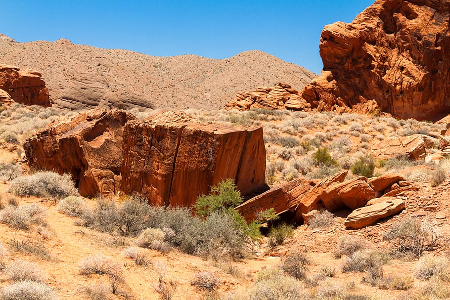desert, rocks, red, landscape, drought, dirt, terrain, dry HD wallpaper