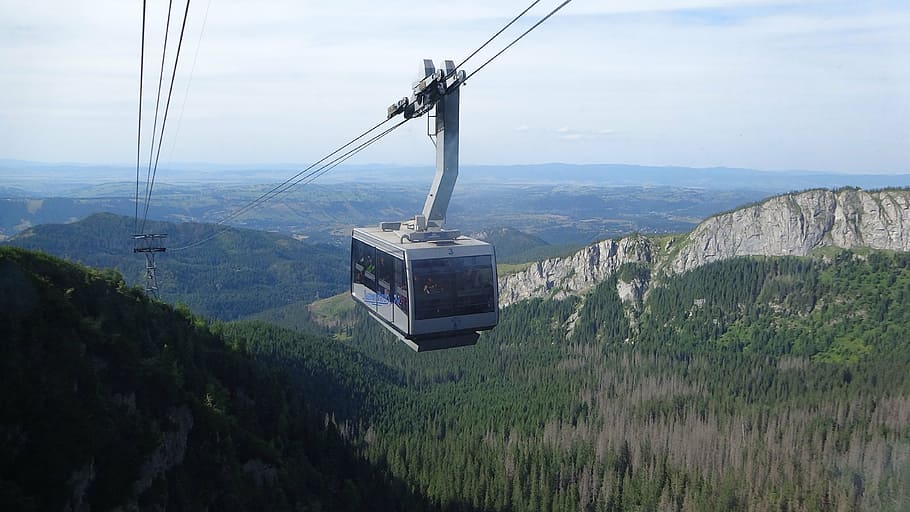 tatry, mountains, rollercoaster, landscape, trolley, cable car HD wallpaper