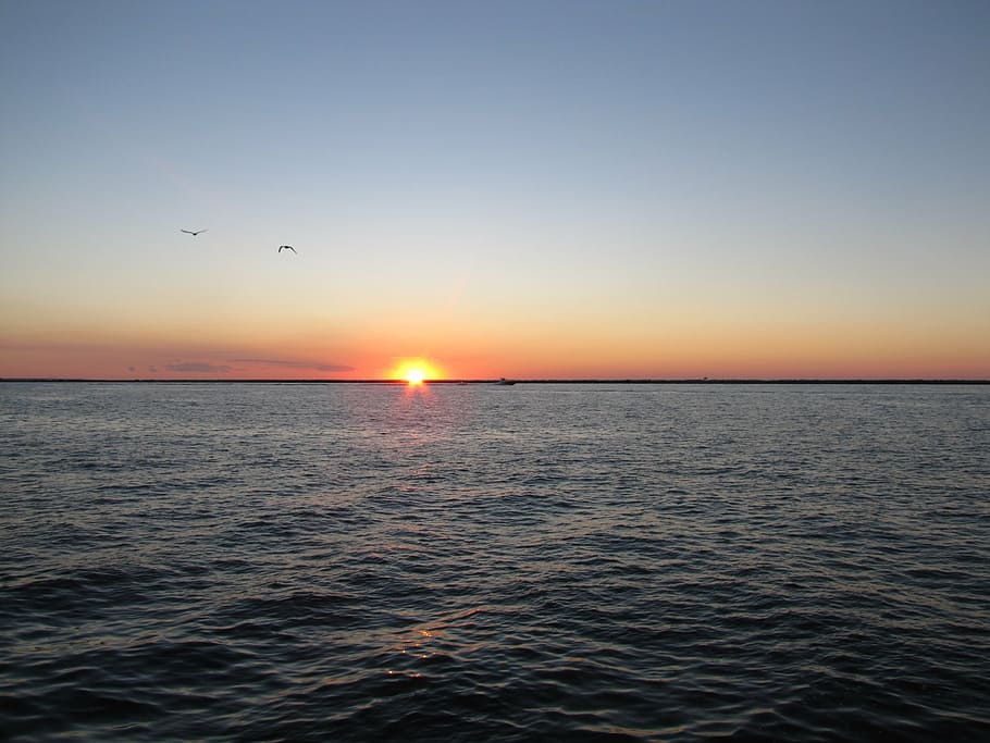 sunset, ocean, water, summer, landscape, dusk, sunshine, vacation HD wallpaper