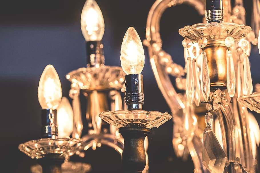 Close-up of Illuminated Light Bulb, ancient, antique, blur, brass HD wallpaper