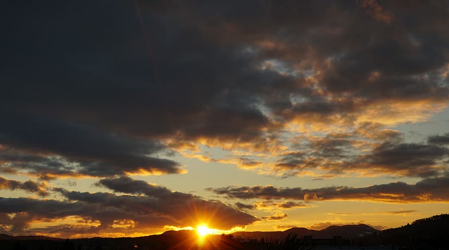 sunset, evening sky, abendstimmung, cloud - sky, beauty in nature HD wallpaper