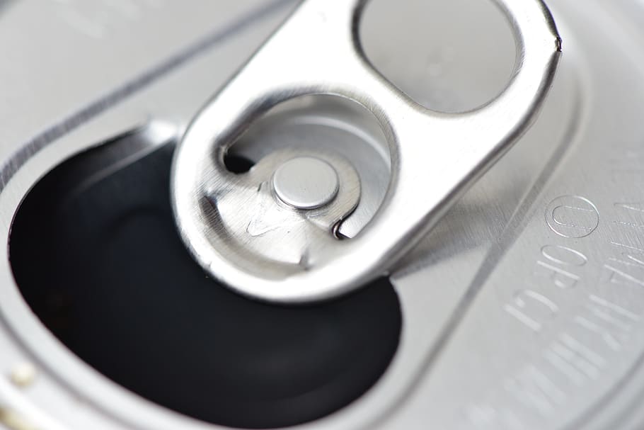 pulled gray beverage can, soda, tin, drink, aluminum, metal HD wallpaper