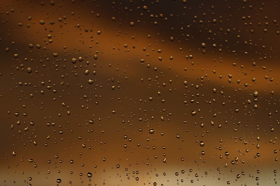 water droplets on glass pane, raindrops on clear glass panel HD wallpaper