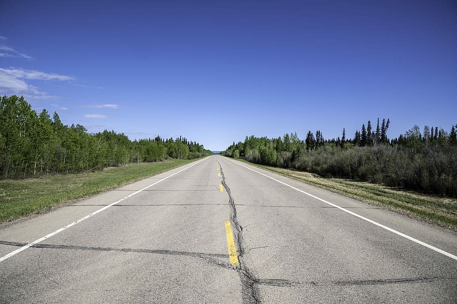 Road into the Northwest Territories in Alberta, canada, landscape, HD wallpaper
