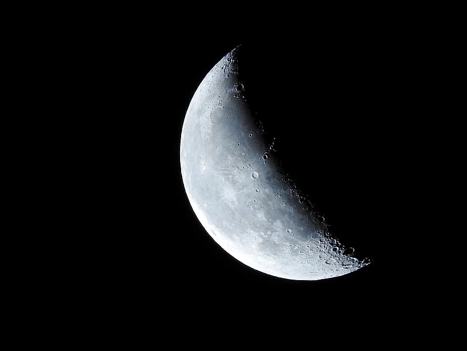 new moon, Crescent Moon, night, astronomy, moon surface, majestic HD wallpaper