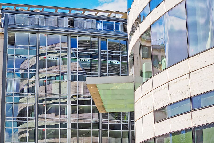 architecture, facade, office building, modern, window, modern architecture HD wallpaper