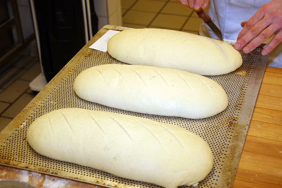 three bread dough on tray, napoli bread, food, dining, speciality HD wallpaper