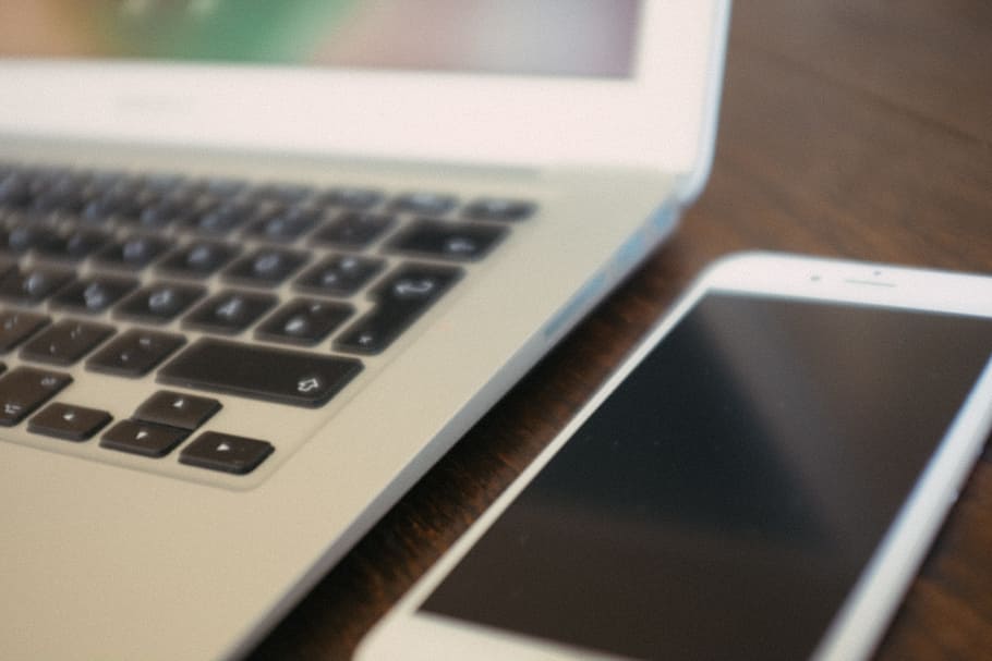 iPhone and Macbook, objects, laptop, technology, computer, internet HD wallpaper