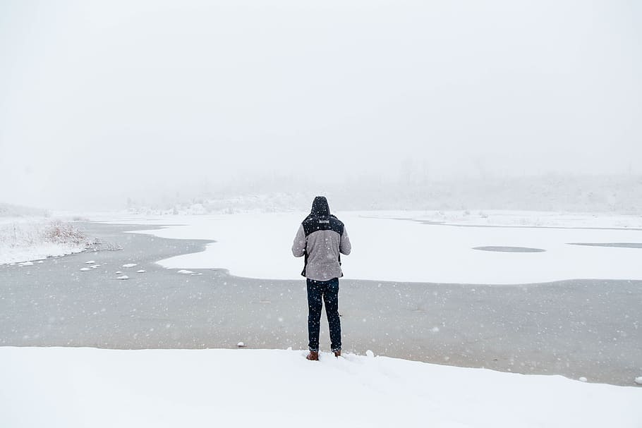 people, man, alone, snow, winter, cold, weather, jacket, cold temperature HD wallpaper