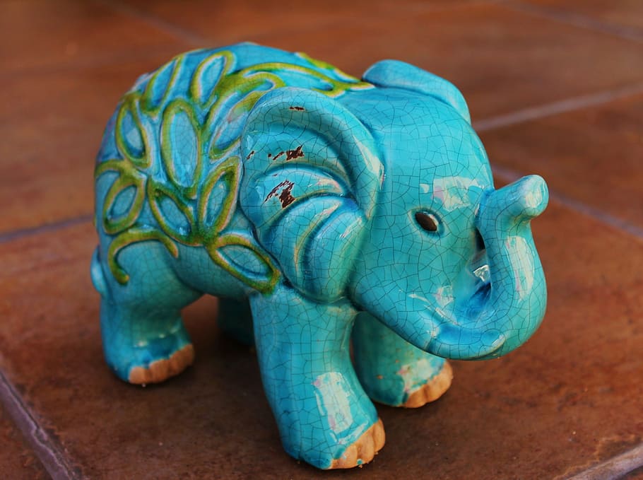 elephant, animal, ceramic, decorative, sculpture, craft, garden art HD wallpaper