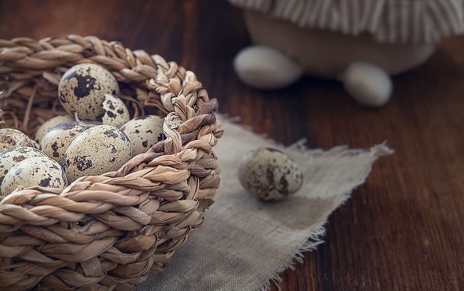 basket of quail eggs, easter, custom, customs, easter holidays HD wallpaper
