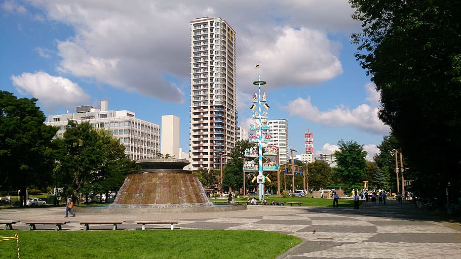 hokkaido, sapporo, odori park, architecture, built structure