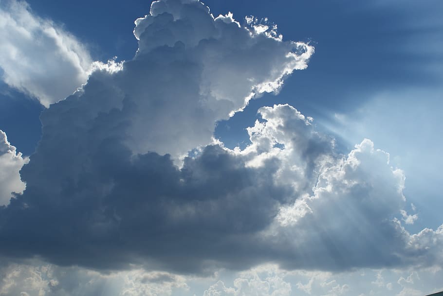 sea of clouds, sun, sky, cloudy, rays, cloud - sky, beauty in nature HD wallpaper